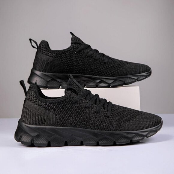 ⚡Mens Black Running Fashion Tennis Walking Lightweight Athletic Sneakers - Picture 7 of 7
